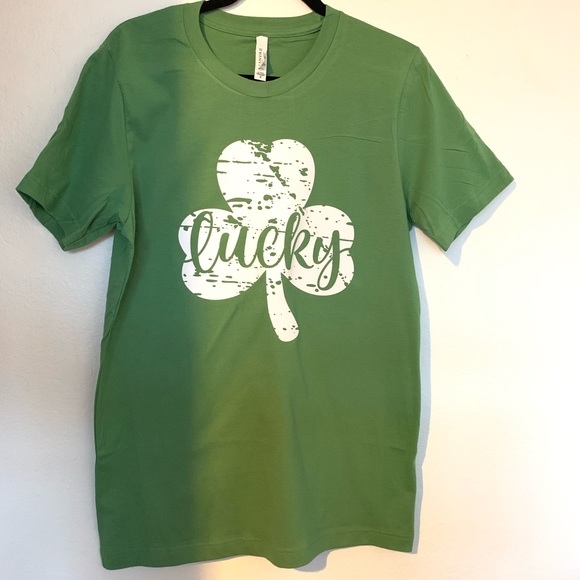 Lucky Shamrock Green T Shirt Size M - Picture 2 of 2